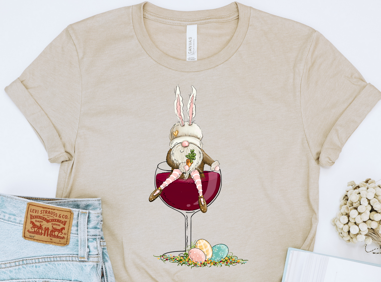 Easter Bunny wine glass DTF Transfers DTF4108