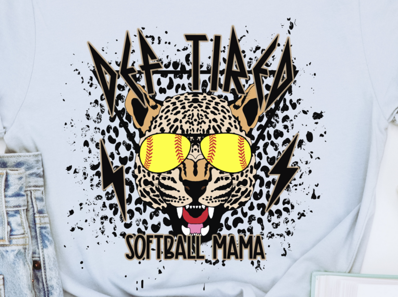 Def tired Softball Mama - DTF Transfers - DTF0028