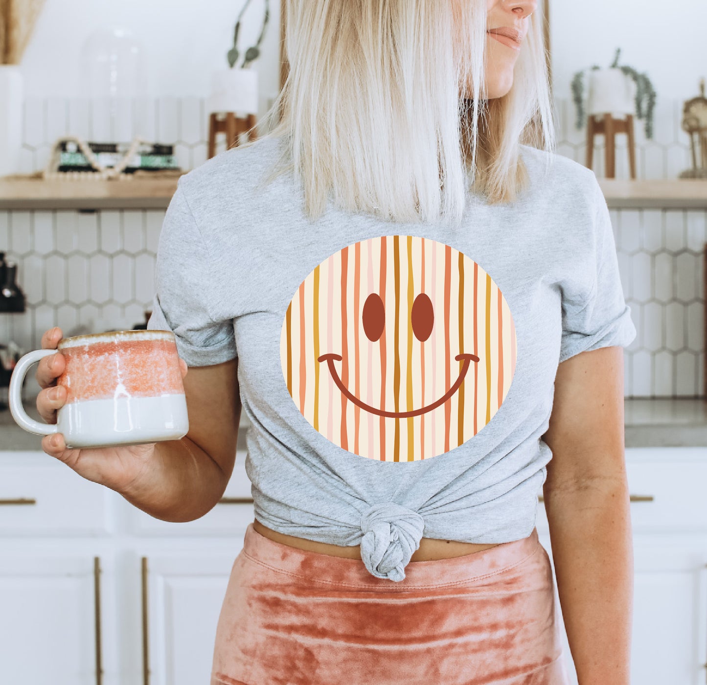 Boho Striped Smiley DTF Transfer