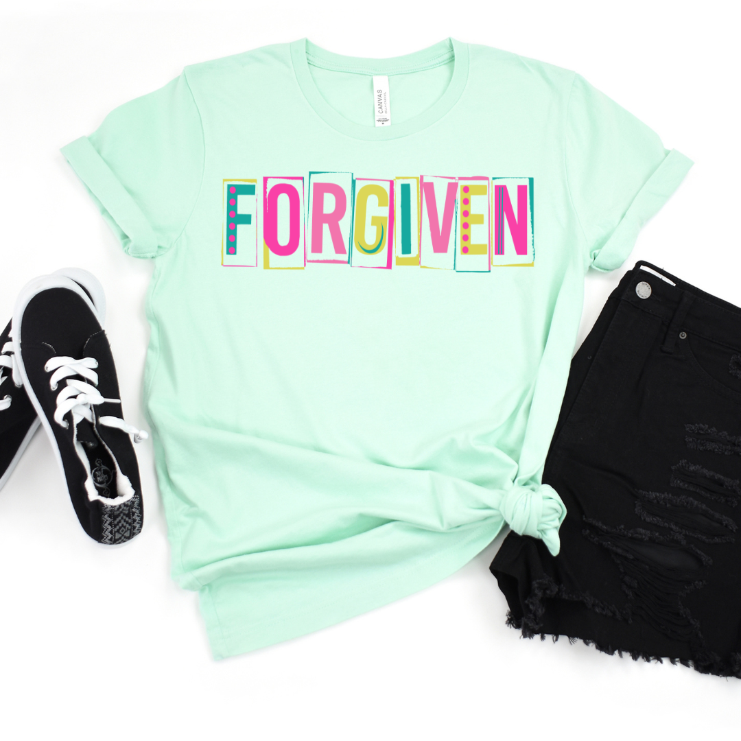 Forgiven Neon Grunge DTF Transfer