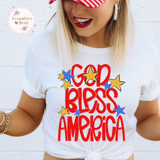 God Bless America DTF Transfer