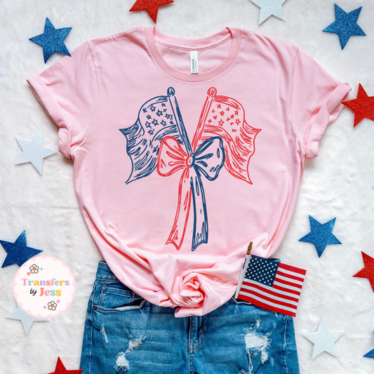 Sketchy American Flags DTF Transfer