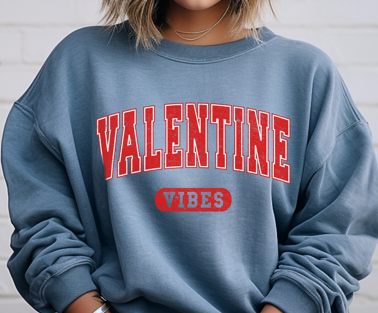 Valentine vibes red University style DTF Transfers DTF4210