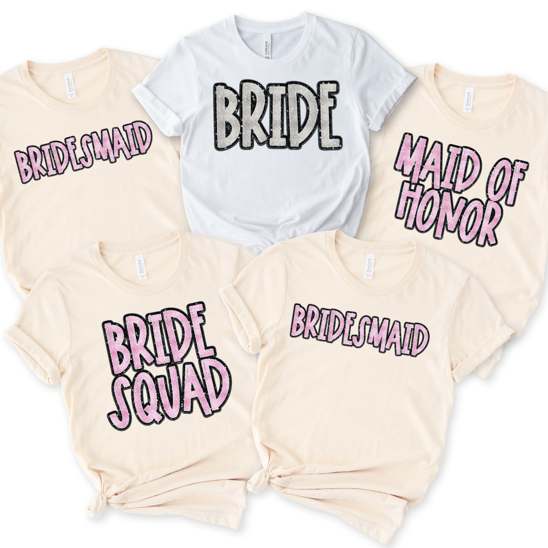 Bridal Party Sequins DTF Transfer