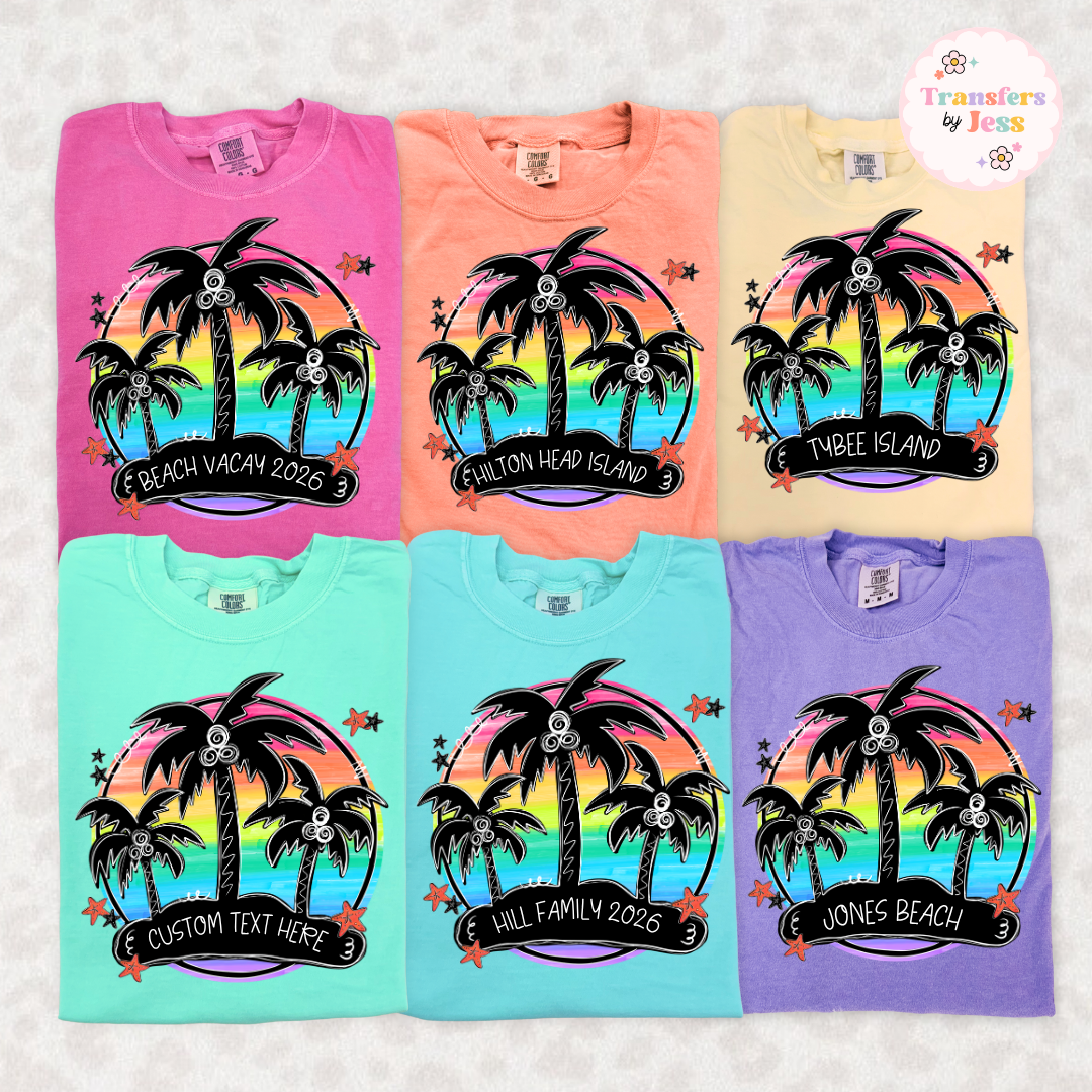 Custom Beach Frame DTF Transfer