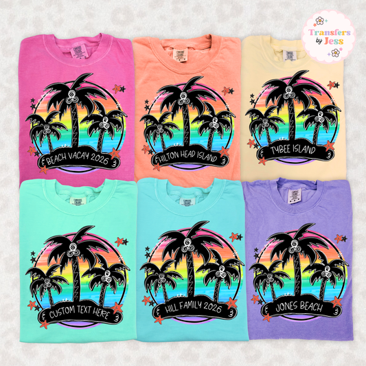 Custom Beach Frame DTF Transfer