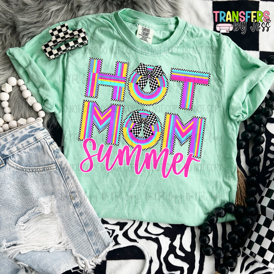 Hot Mom Summer 90's Vine Neon DTF Transfer