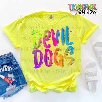 Neon Splatter Mascots DTF Transfer