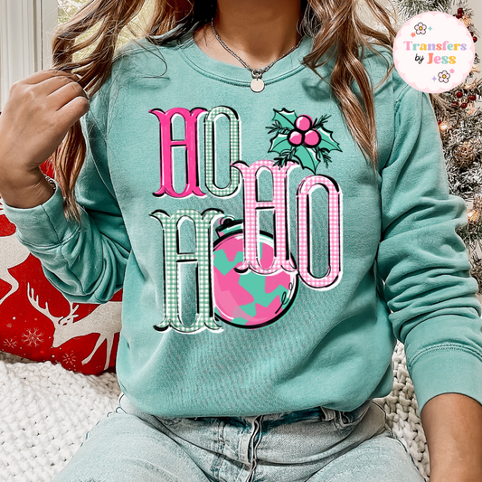 Preppy Christmas HOHOHO DTF Transfer