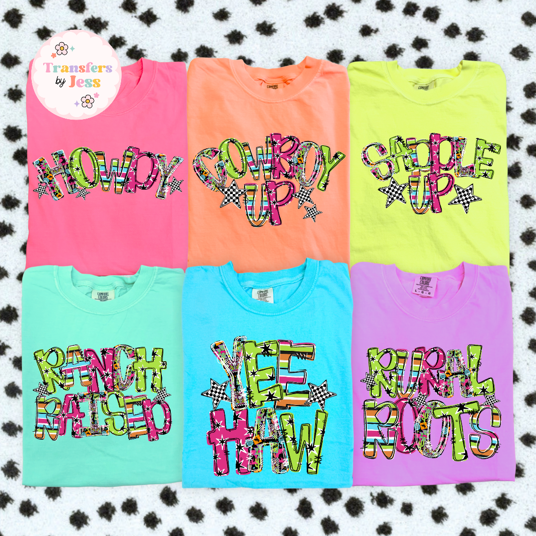Junky Cowgirl Words DTF Transfer
