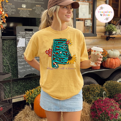 Turquoise Sunflower States DTF Transfer