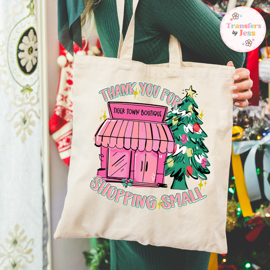 Shopping Small Christmas Shop DTF Transfer