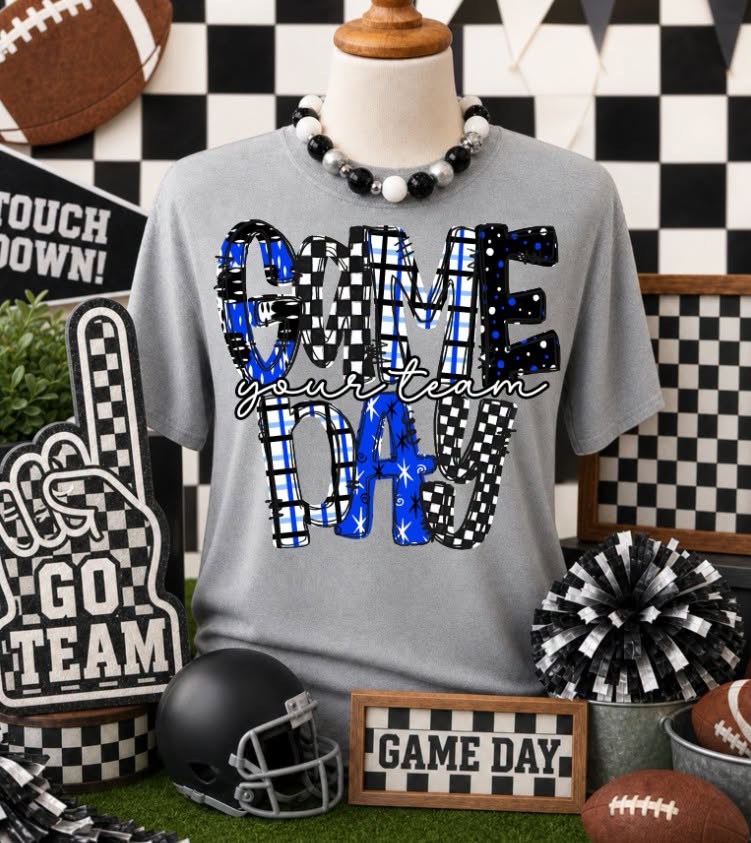 Pattern Game Day Word Art DTF Transfer