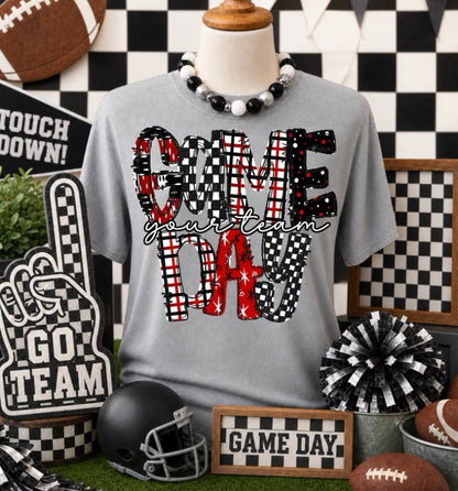 Pattern Game Day Word Art DTF Transfer