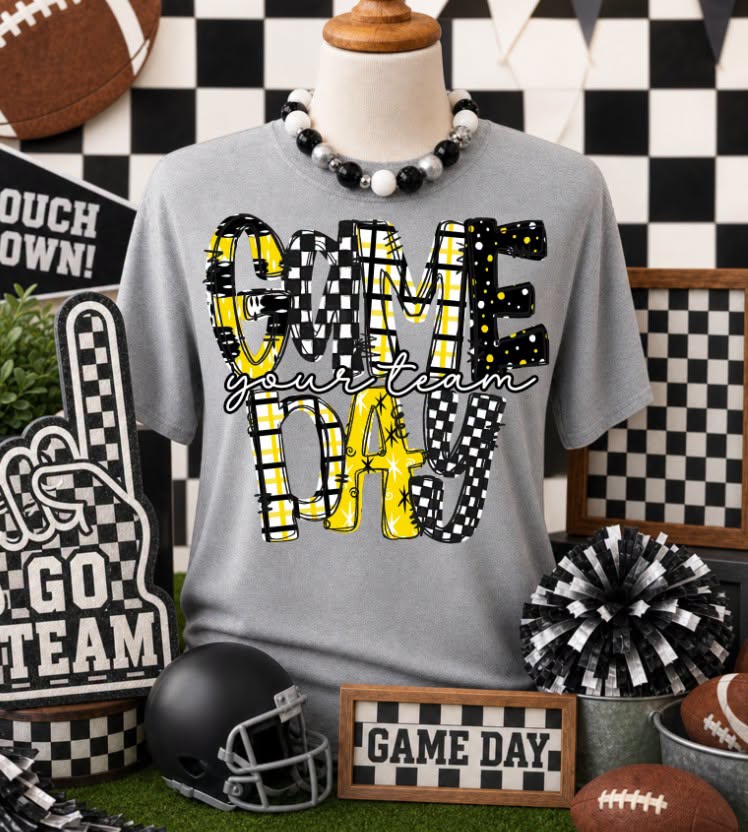 Pattern Game Day Word Art DTF Transfer