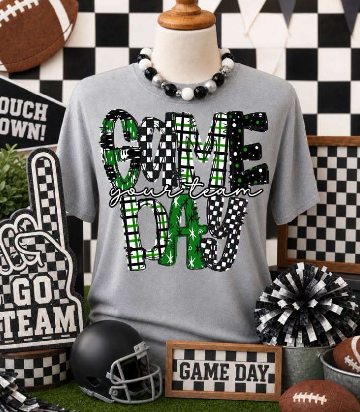 Pattern Game Day Word Art DTF Transfer