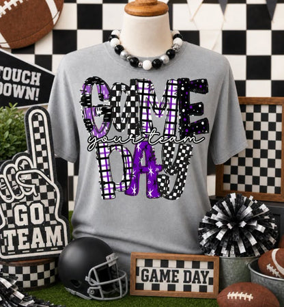 Pattern Game Day Word Art DTF Transfer