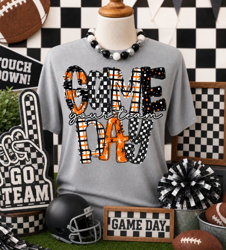 Pattern Game Day Word Art DTF Transfer