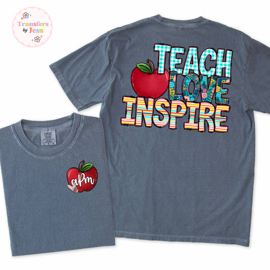 Teach Love Inspire Monogram DTF Transfer