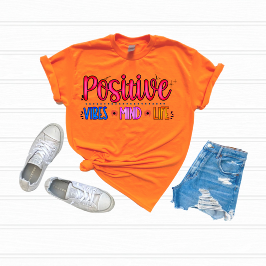 Positive Mind Vibes Life Color DTF Transfer