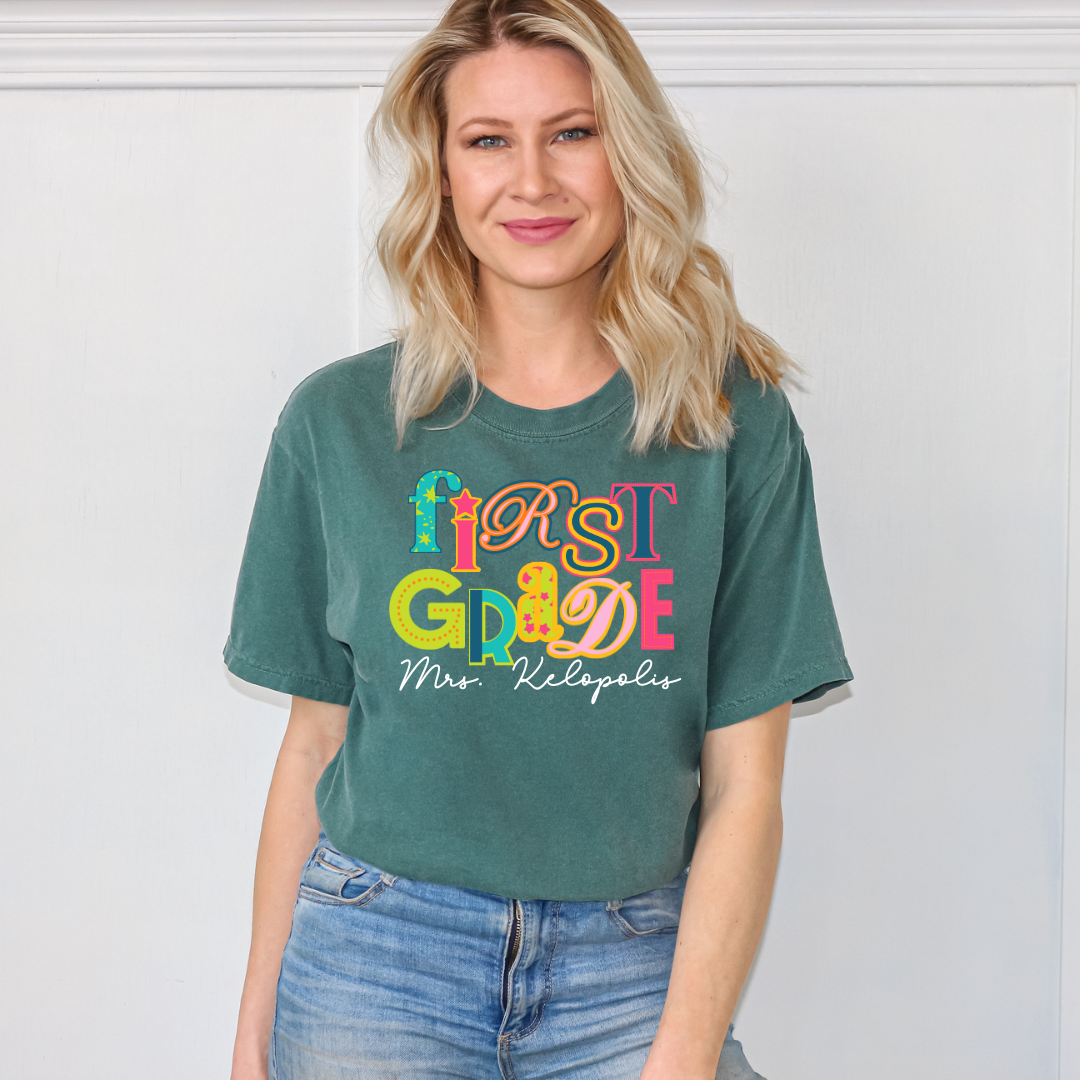 Quirky Neon Grade Level DTF Transfer