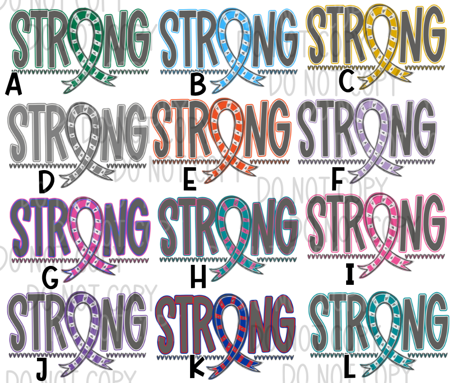 Strong Awareness Ribbon DTF Transfer