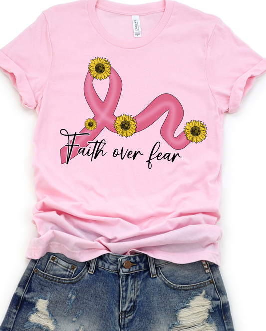 Breast Cancer Faith over Fear DTF Transfers DTF4060