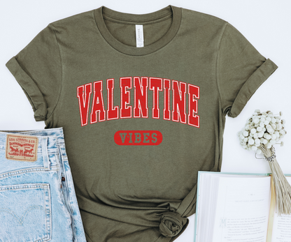 Valentine vibes red University style DTF Transfers DTF4210