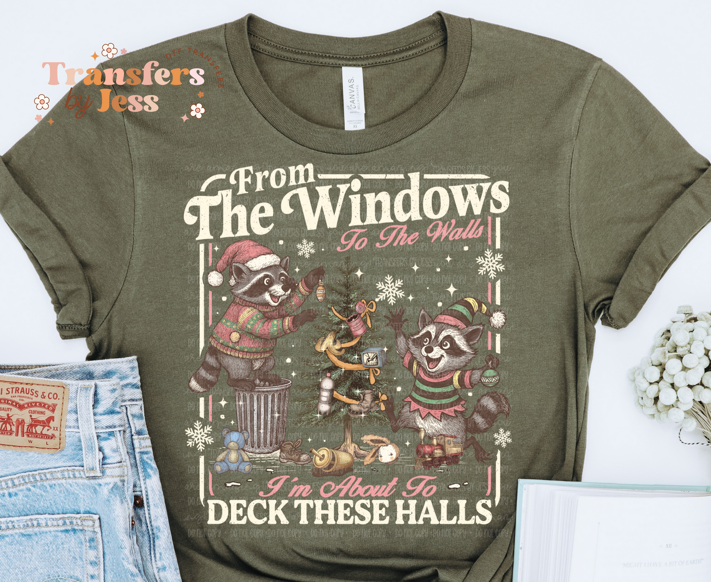 From the window to the walls Christmas DTF Transfer