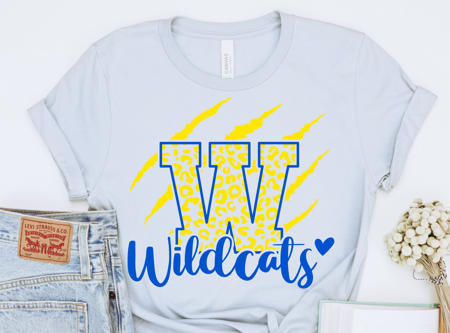 Wildcats Blue and yellow DTF Transfers DTF2283