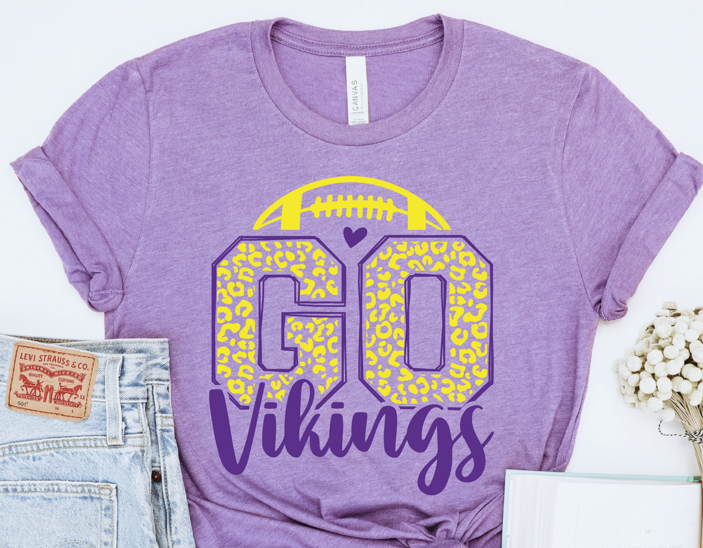 Purple and Yellow Vikings DTF Transfers