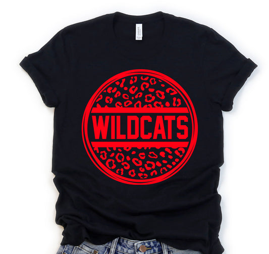 Wildcats Leopard print  Red DTF Transfers