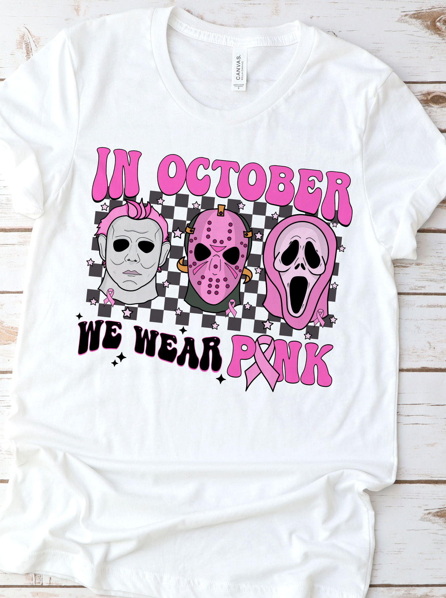 In October we wear Pink DTF Transfers DTF4049