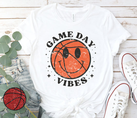 Basketball Gameday Vibes Smiley Face - DTF Transfer DTF2027