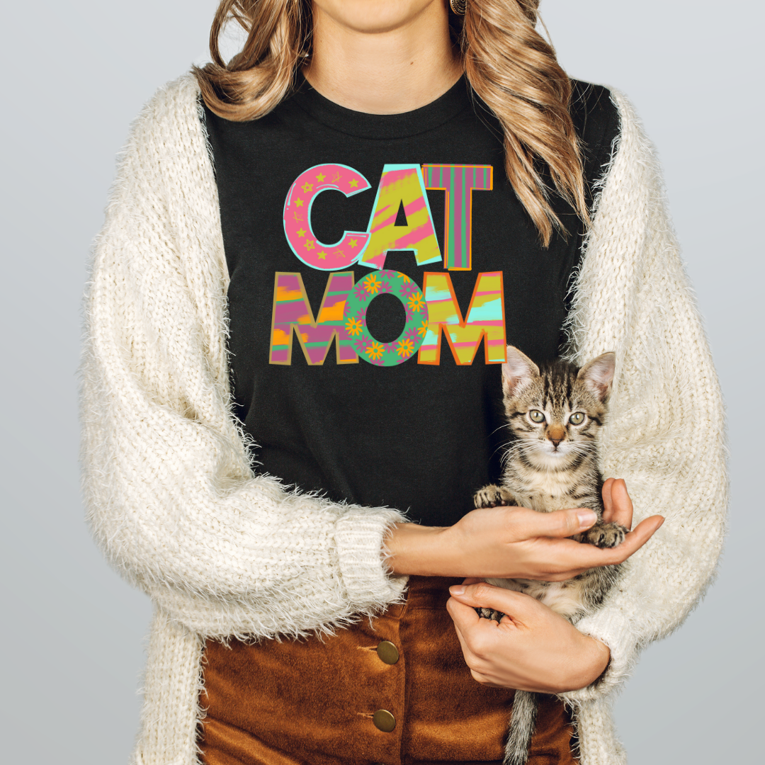 Cat Mom Playful Alpha DTF Transfer