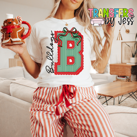 Bold Letter Christmas Mascot DTF Transfer