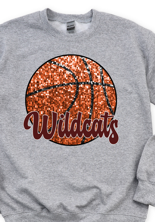 Mt Vernon Wildcats sequin basketball DTF Transfers DTF4190