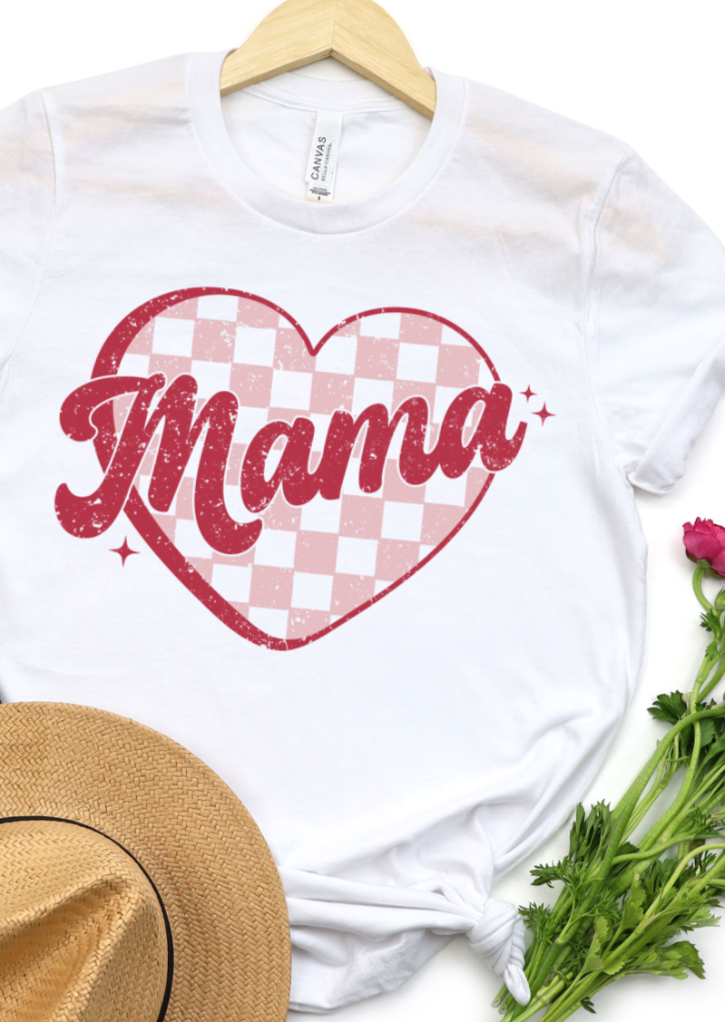 Mama Distressed Heart Valentine DTF Transfers DTF4210