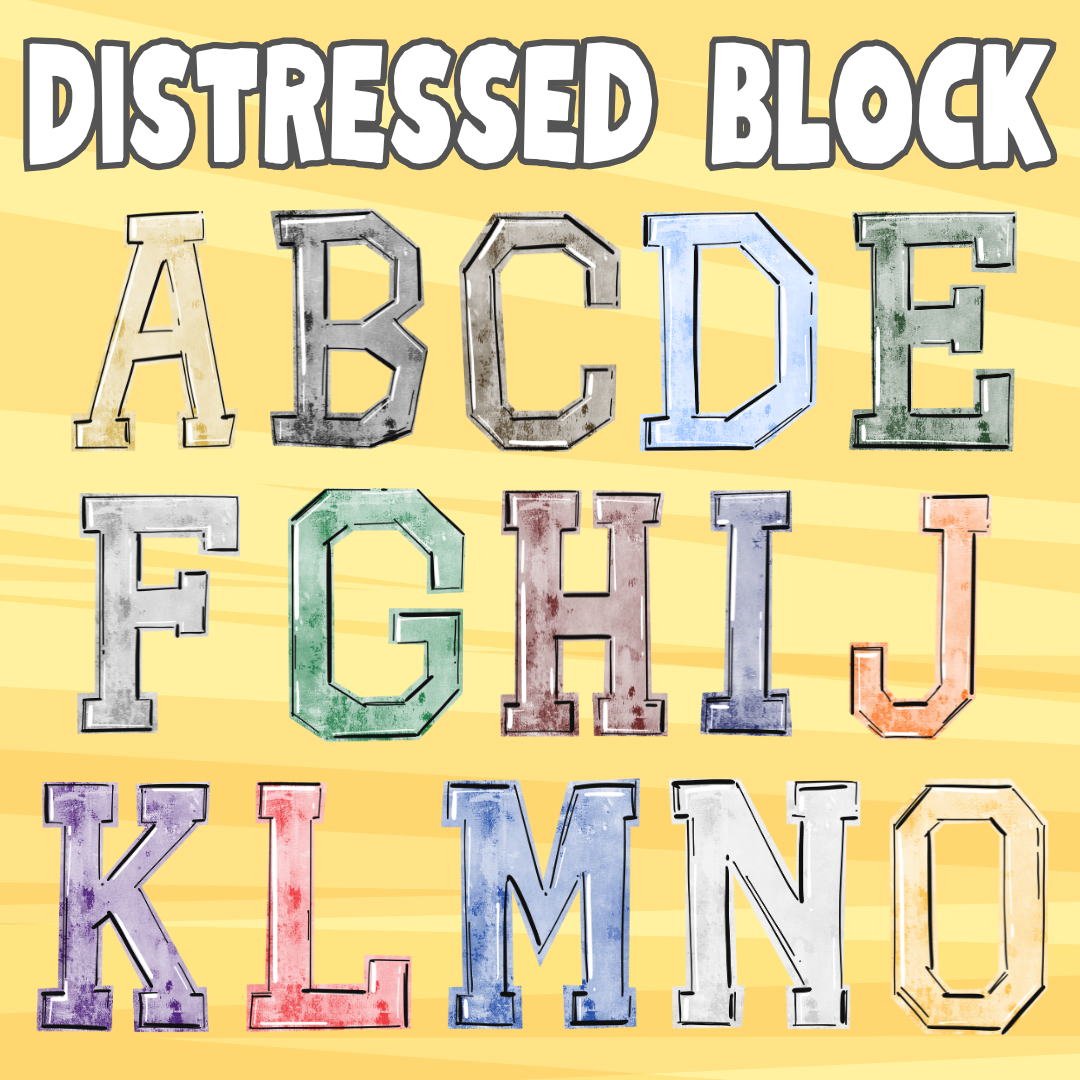 *CUSTOM Distressed Block Font Word/Phrase