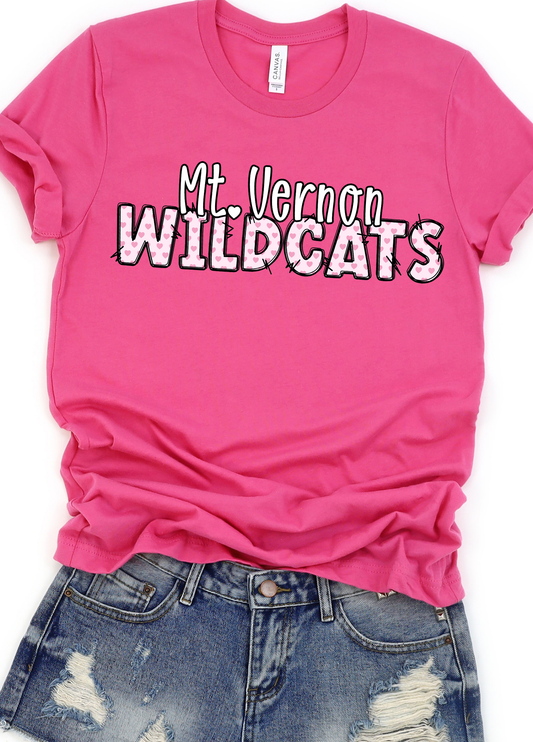 Mt Vernon Wildcats Hearts DTF Transfers