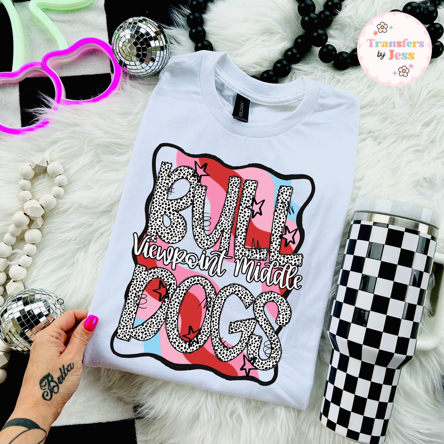 Bright Squiggle Dotty Mascot DTF Transfer
