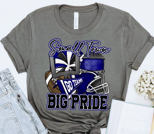 SMALL TOWN BIG PRIDE - Blue and Grey Panthers DTF transfers DTF2280