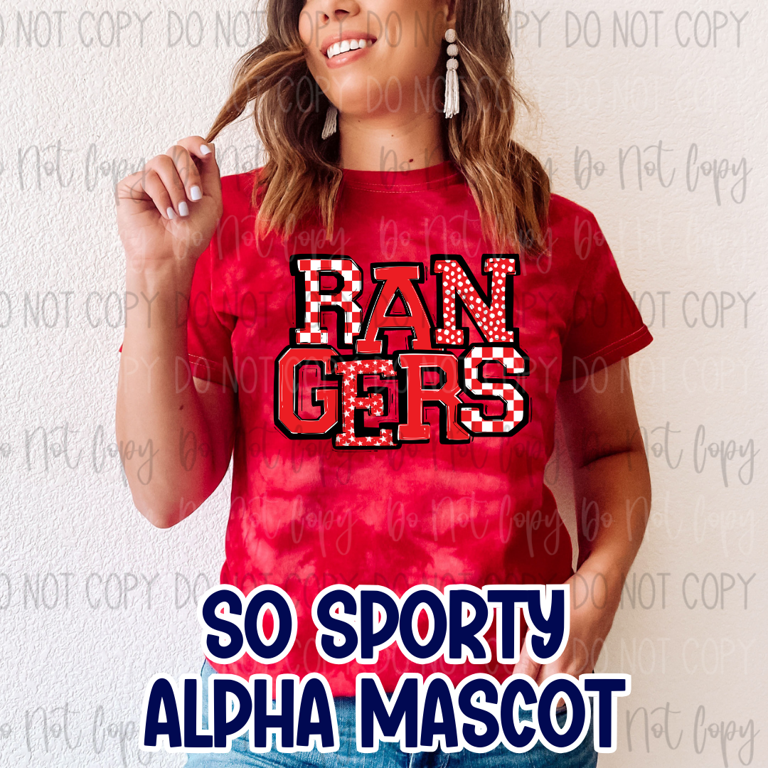 *Custom So Sporty Mascot Alpha DTF Transfer