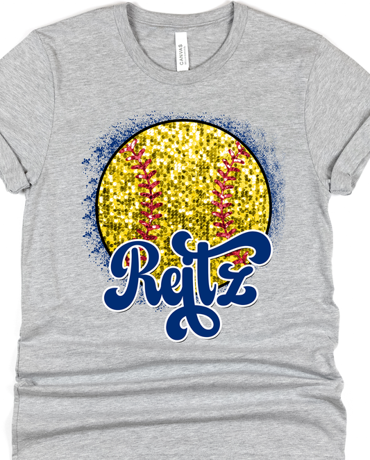 Reitz Panthers Sequin Softball  - DTF Transfers - DTF1167