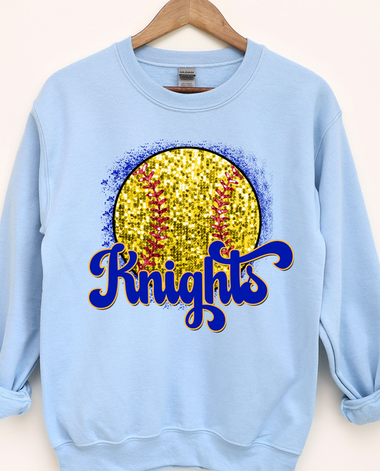 Knights Sequin Softball - DTF Transfers - DTF1170