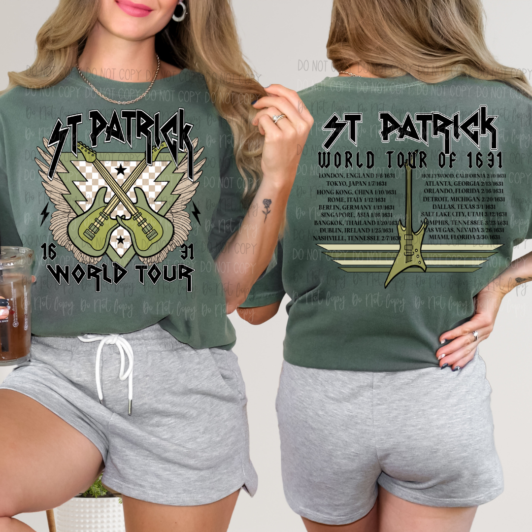 St Patricks World Tour Front Back DTF Transfer