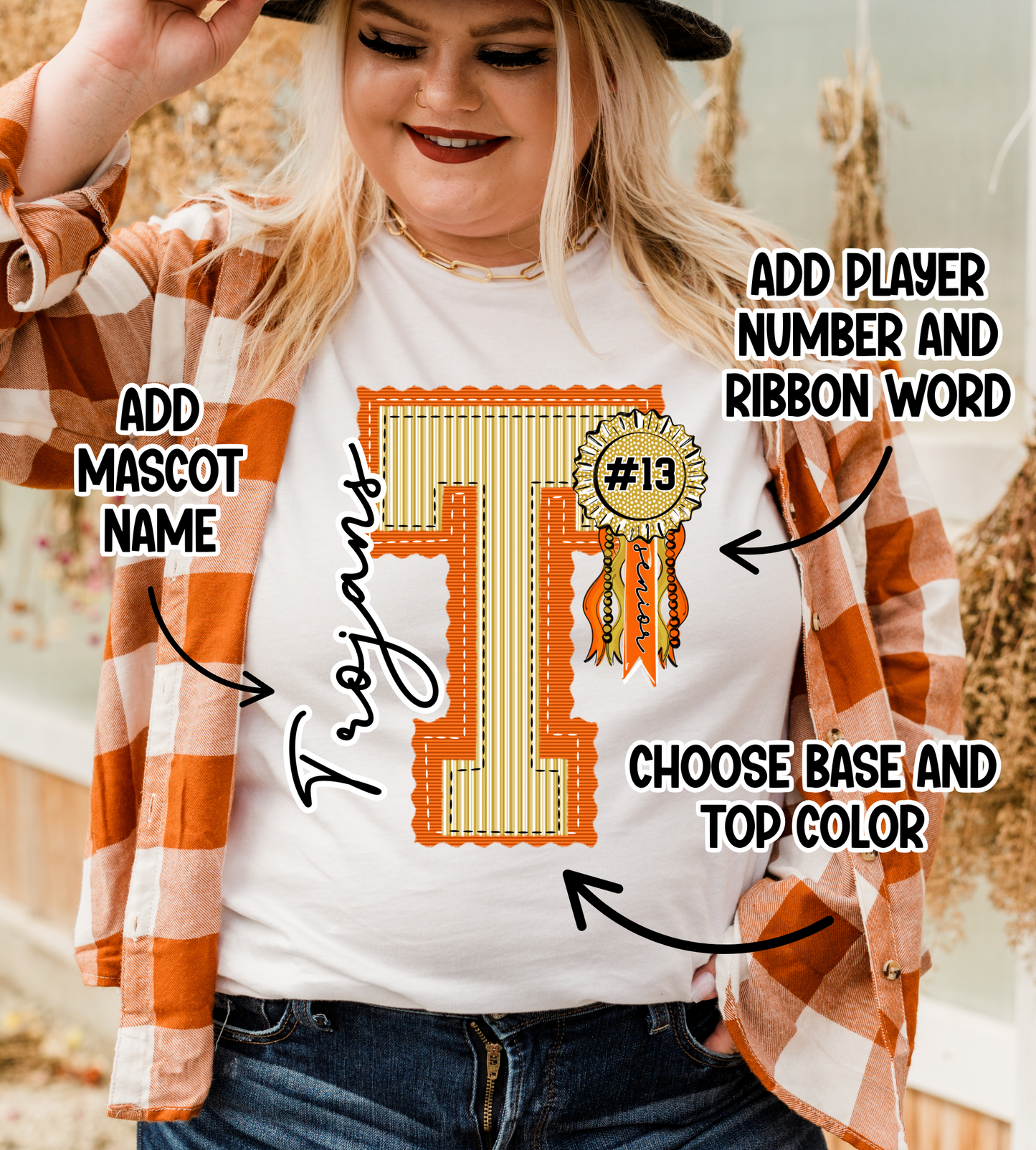 *Custom Prepster Letter w/ Ribbon DTF Transfer