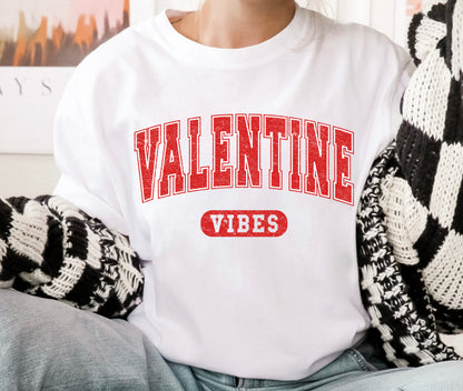 Valentine vibes red University style DTF Transfers DTF4210