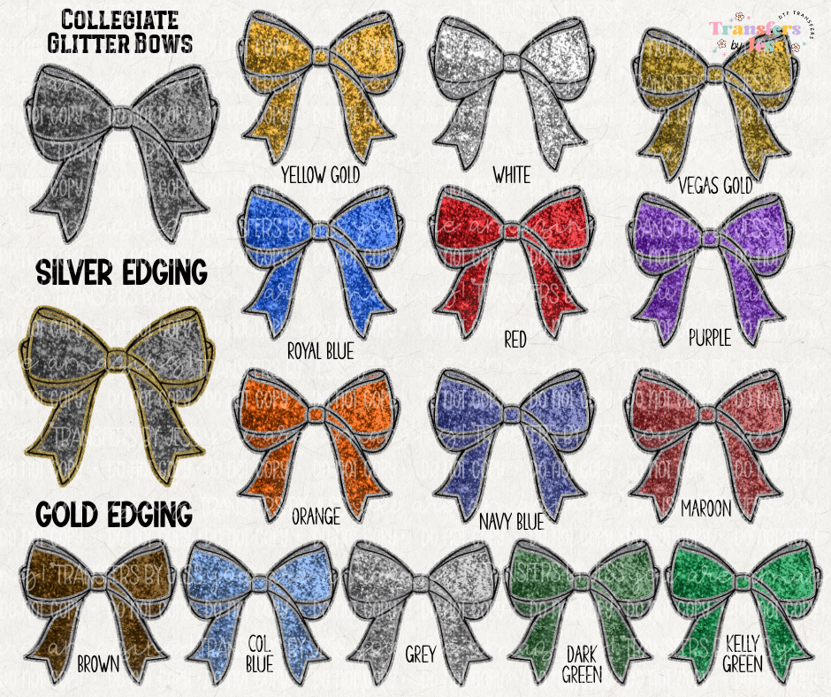 *Black Glitter & Bow Mascot Custom DTF Transfer