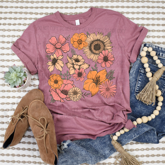 Vintage Floral DTF Transfer